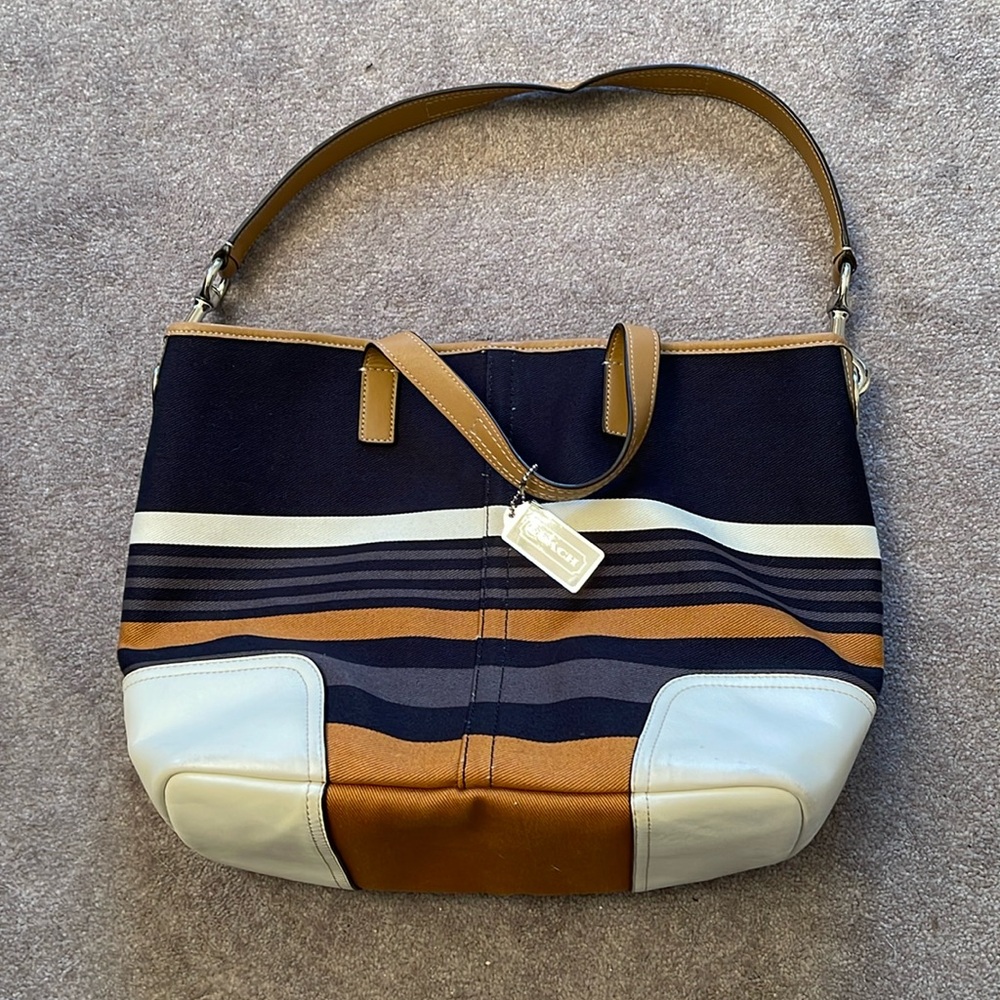Hadley Multi Color Stripe Coach Bag